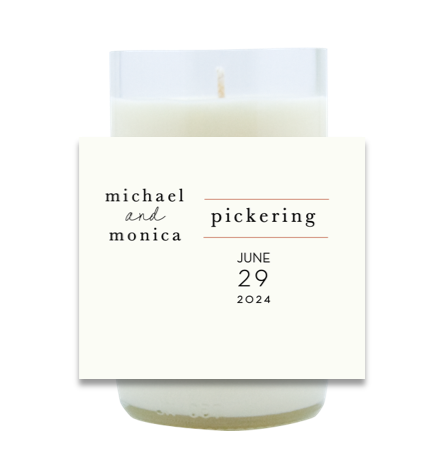 Modern Wedding Hand Poured Soy Candle | Furbish & Fire Candle Co.