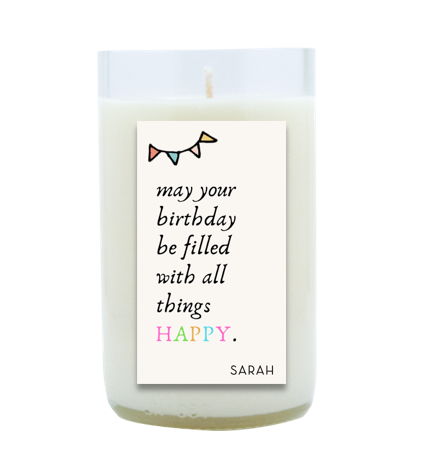 All Things Happy Hand Poured Soy Candle | Furbish & Fire Candle Co.