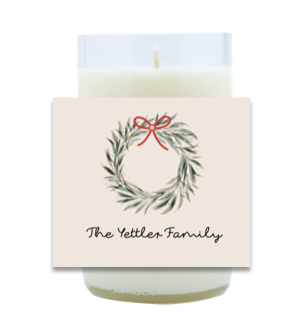 Holiday Wreath Hand Poured Soy Candle | Furbish & Fire Candle Co.