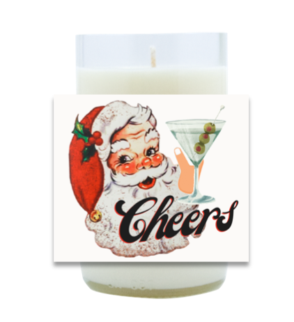 Santa Cheers Hand Poured Soy Candle | Furbish & Fire Candle Co.