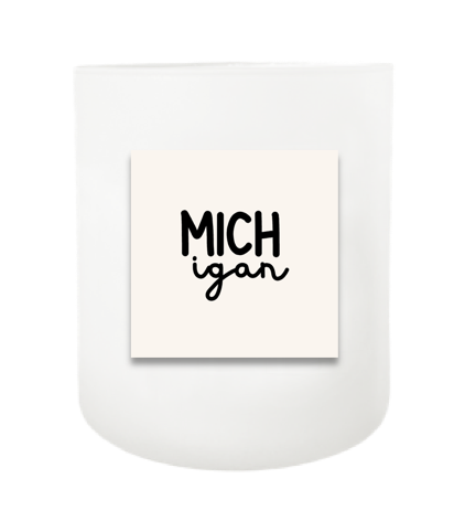 State Typography Hand Poured Soy Candle | Furbish & Fire Candle Co.