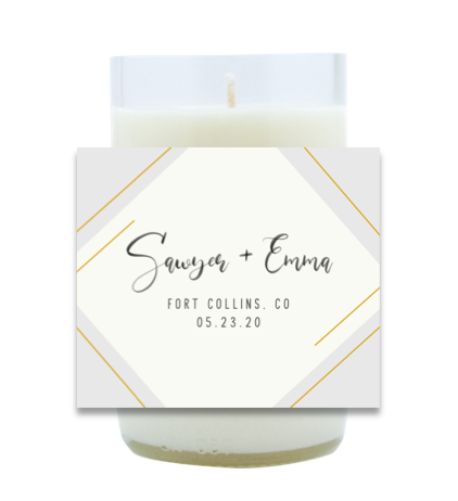 Framed Wedding Hand Poured Soy Candle | Furbish & Fire Candle Co.
