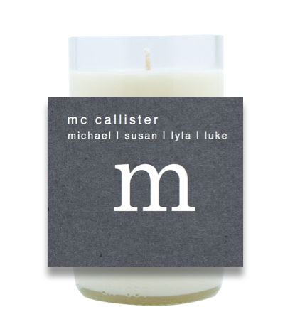 Prominent Monogram Hand Poured Soy Candle | Furbish & Fire Candle Co.