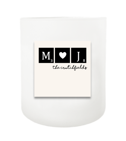 Letter Tiles Hand Poured Soy Candle | Furbish & Fire Candle Co.