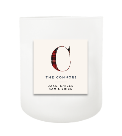 Plaid Monogram Hand Poured Soy Candle | Furbish & Fire Candle Co.
