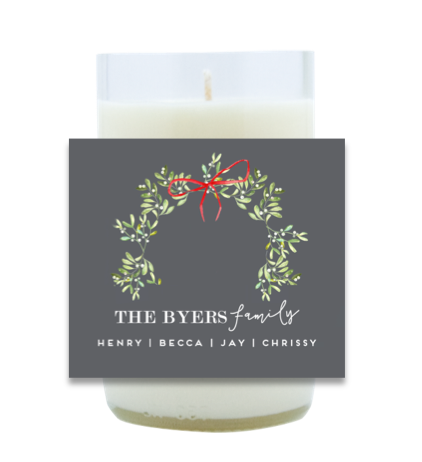 Wreath Hand Poured Soy Candle | Furbish & Fire Candle Co.