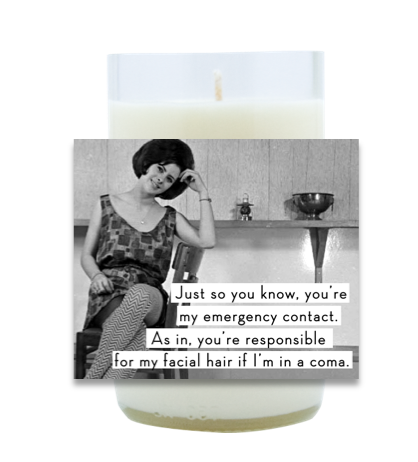 Emergency Contact Hand Poured Soy Candle | Furbish & Fire Candle Co.