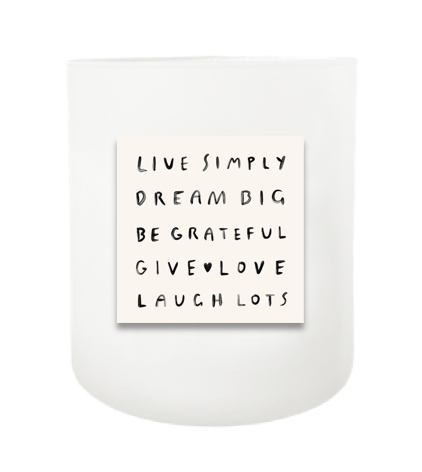 Live Simply Hand Poured Soy Candle | Furbish & Fire Candle Co.