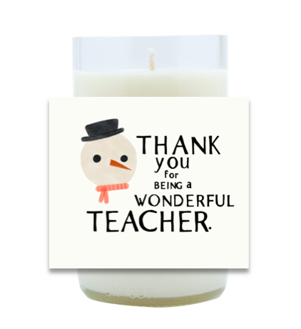 Snowman Teacher Hand Poured Soy Candle | Furbish & Fire Candle Co.
