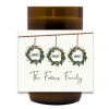 Family Wreaths Hand Poured Soy Candle | Furbish & Fire Candle Co.