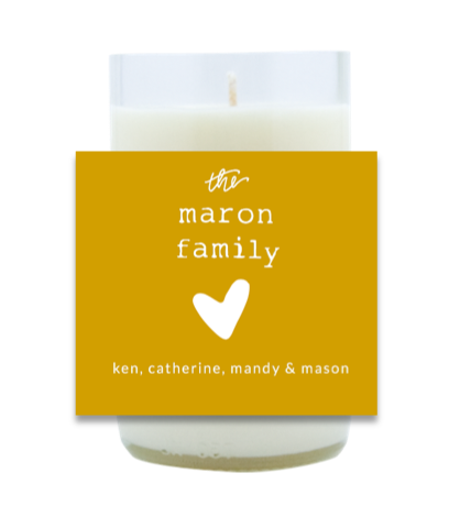 Heart Family Hand Poured Soy Candle | Furbish & Fire Candle Co.