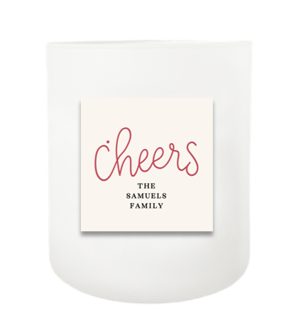 Cheers Script Hand Poured Soy Candle | Furbish & Fire Candle Co.
