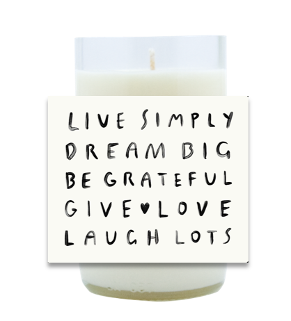 Live Simply Hand Poured Soy Candle | Furbish & Fire Candle Co.