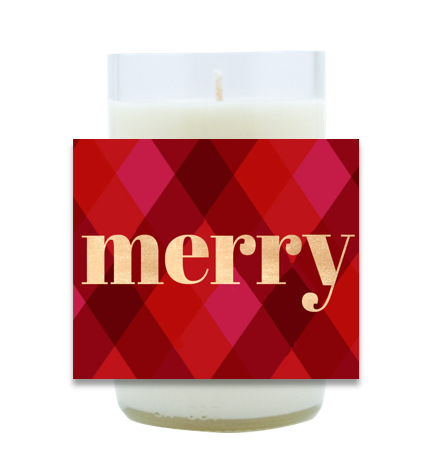 Plaid Merry Hand Poured Soy Candle | Furbish & Fire Candle Co.