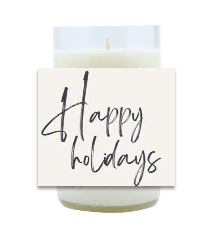 Holiday Script Hand Poured Soy Candle | Furbish & Fire Candle Co.