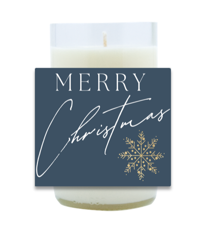 Merry Christmas Snowflake Hand Poured Soy Candle | Furbish & Fire Candle Co.