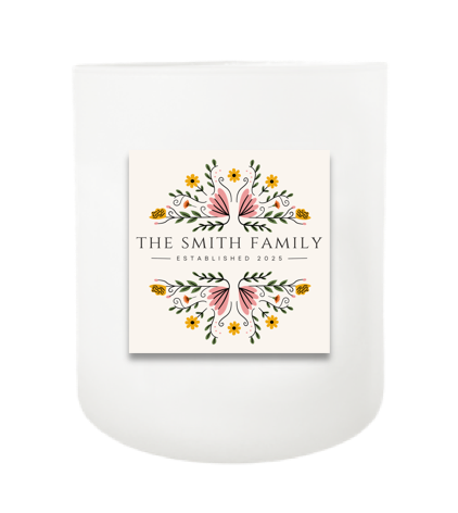 Feminine Flower Family Name Hand Poured Soy Candle | Furbish & Fire Candle Co.