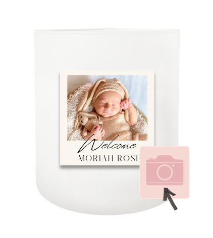 Newborn Photo Hand Poured Soy Candle | Furbish & Fire Candle Co.
