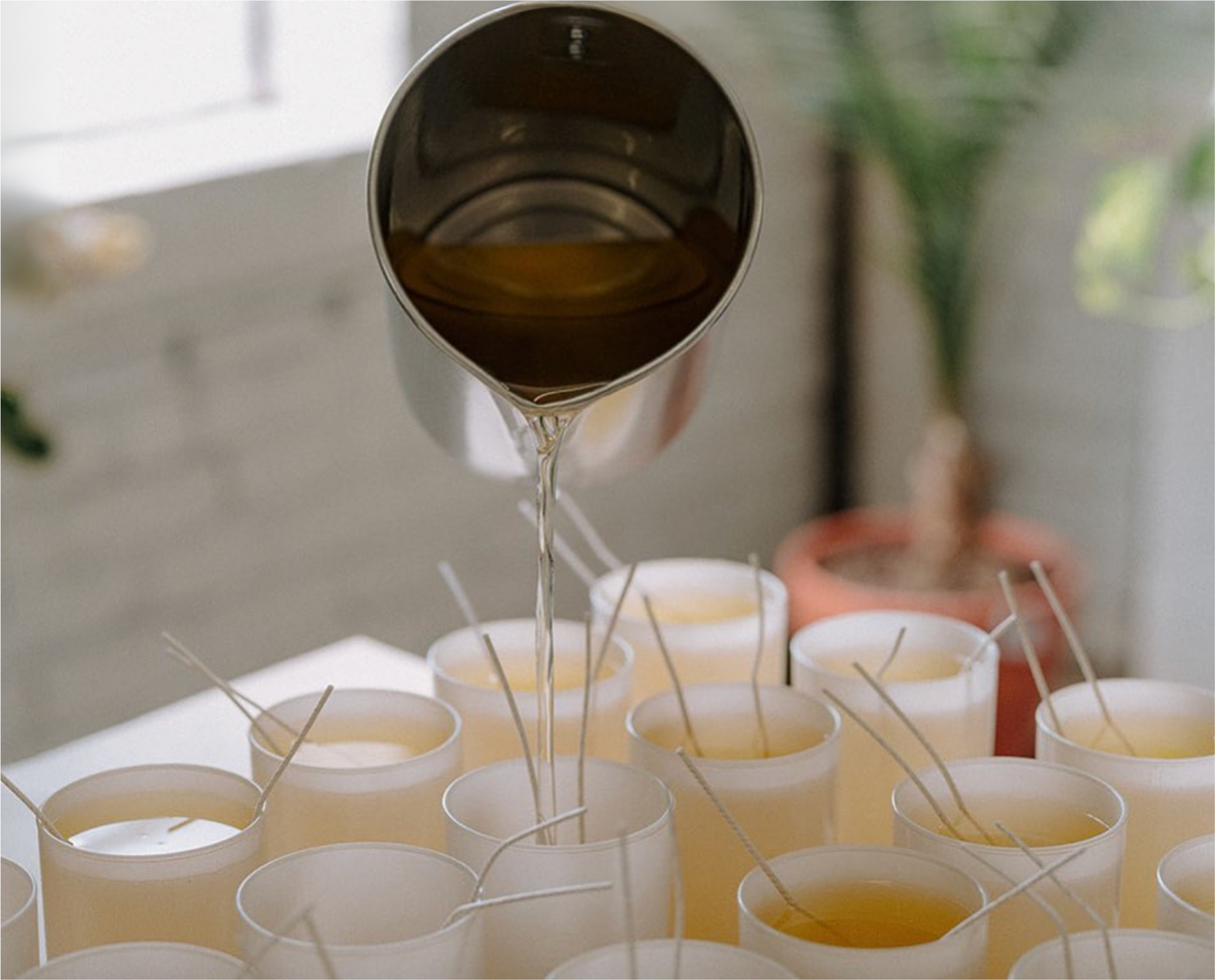 Pouring Hand Poured Soy Candle | Furbish & Fire Candle Co.